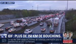 "2h45 pour faire 25km": plus de 350km de bouchons ce matin en région parisienne