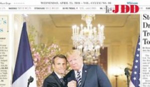 La "bromance" de Emmanuel Macron et Donald Trump inspire les late-shows américains