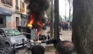 Saccage d'un McDo et de voitures brûles lors de la manifestation du 1er Mai