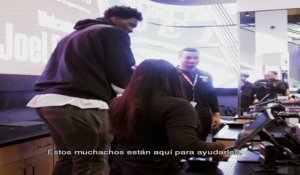 Joel Embiid Visits the NBA Store - Lat Am Subtitles