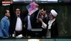 Iran : Le Parlement brûle un drapeau américain et scande des chants anti-américains (Vidéo)