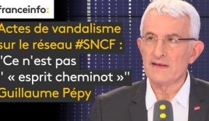 Actes de vandalisme sur le réseau #SNCF "Ce n’est pas l’ « esprit cheminot »" dénonce Guillaume Pépy.