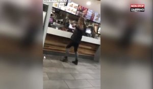 KFC : Ivre, une cliente complètement folle jette des objets sur les employés (Vidéo)
