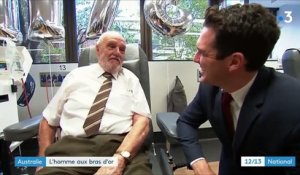 Australie : après avoir sauvé des millions de bébés, "l'homme au bras d'or" donne son sang pour la dernière fois