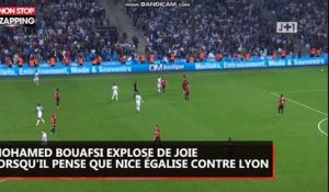 Mohamed Bouhafsi explose de joie lorsqu'il pense que Nice égalise contre Lyon (Vidéo)