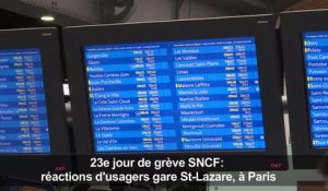 23e jour de grève à la SNCF: réactions d'usagers à Paris
