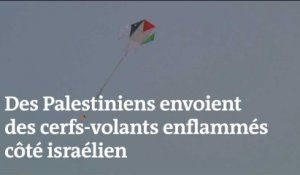 Des Palestiniens envoient des cerfs-volants enflammés côté israélien