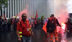 Les cheminots du Grand-Est manifestent au Luxembourg