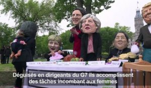 G7: manifestation pour sensibiliser au travail non rémunéré