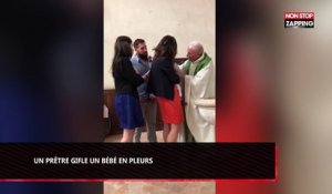 France : Un prêtre gifle un bébé en pleurs, les images choc (Vidéo)