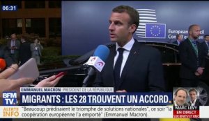 Accord sur les migrations: "Nous avons réussi à obtenir une solution européenne" (Macron)