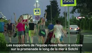 Mondial-2018: les supporters russes fêtent la vitoire à Sochi