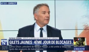 Gilets jaunes: "Je ne veux pas mettre à dos la France des ronds-points et des avenues" affirme Patrick Vignal, député LaREM de l'Hérault