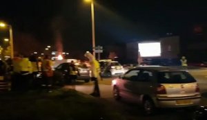 Colmar : ambiance de nuit au rond-point de la statue de la Liberté