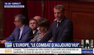 Macron devant le Congrès: "Il faut le dire clairement: la frontière véritable qui traverse l'Europe est celle aujourd'hui qui sépare les progressistes des nationalistes. Et nous en avons pour au moins une décennie."