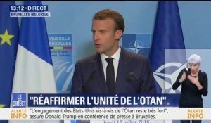 Macron sur le commerce: "La loi du plus fort ? Non (...) Quand on est entre alliés, on ne peut laisser des désaccords prendre une importance trop grande"