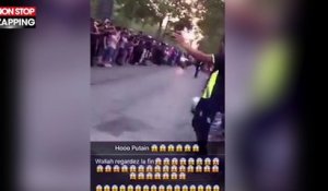 France championne du monde : Un homme en scooter dérape et fonce dans la foule (vidéo)
