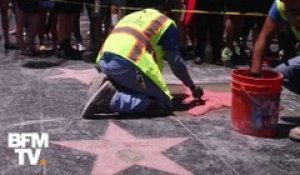 Vandalisée, l’étoile de Trump est en cours de restauration à Hollywood