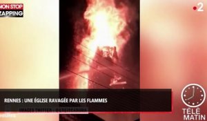 Rennes : L'église Sainte-Thérèse ravagée par les flammes (vidéo)