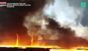 Angleterre : Une tornade de feu impressionnante se forme pendant un incendie (Vidéo)