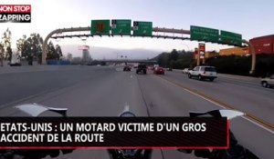 Etats-Unis : un motard victime d'un gros accident de la route (vidéo)