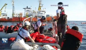 A bord de l’Aquarius venant en aide aux migrants en Méditerranée