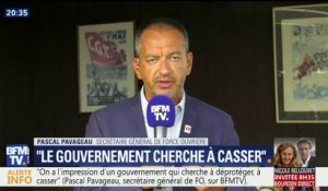 "On a l'impression d'un gouvernement qui cherche à déprotéger, à casser", estime le secrétaire général FO Pascal Pavageau