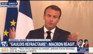 "Je le faisais par un trait d'humour." Macron s'explique sur ses propos sur le "Gaulois réfractaire"