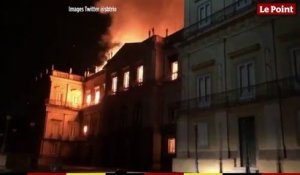 Les images de l'incendie au Musée National de Rio de Janeiro