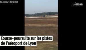 Course-poursuite sur les pistes de l'aéroport de Lyon