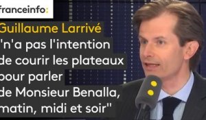 Le secrétaire général délégué des Républicains, Guillaume Larrivé, "n'a pas l'intention de courir les plateaux pour parler de Monsieur Benalla, matin, midi et soir"