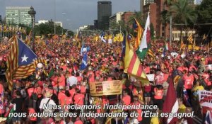 A Barcelone: un million de Catalans montrent leur force