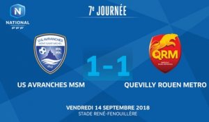 J7 : US Avranches MSM - Quevilly Rouen Métropole (1-1), le résumé