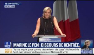 Marine Le Pen: "À l'heure où tout le monde fait sa rentrée, Emmanuel Macron fait sa sortie (...) Il rame"