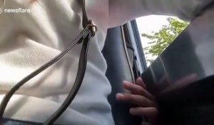 Un homme glisse sa main pour toucher une passagère entre les fauteuils d'un bus au Vietnam ! Pris en flag