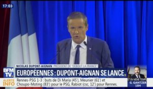 Nicolas Dupont-Aignan annonce sa candidature pour les élections européennes