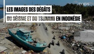 Les images aériennes des dégâts du séisme et du tsunami en Indonésie
