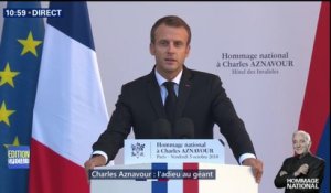 L'intégralité du discours d'Emmanuel Macron lors de l'hommage national à Charles Aznavour