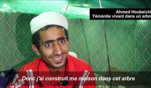 Yémen: un sans-abri de Sanaa vit dans un arbre