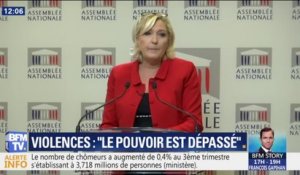 Violences scolaires: Marine Le Pen estime que "le pouvoir est dépassé par les événements"