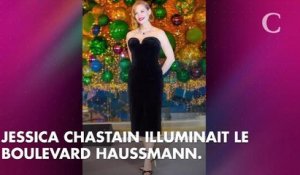 PHOTOS. 3, 2, 1... Jessica Chastain lance les illuminations de Noël aux Galeries Lafayette