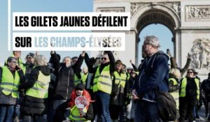 A Paris, les gilets jaunes ont défilé sur les Champs-Elysées