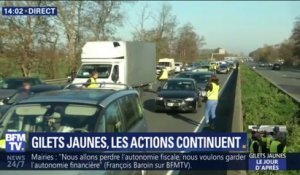 La mobilisation des gilets jaunes sur l’autoroute A1 près de Lille