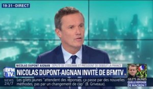 Violences sur les Champs-Élysées : Nicolas Dupont-Aignan estime que "dans une démocratie normale, le ministre de l'Intérieur aurait démissionné"