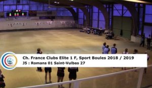 Quatrième tour, France Club Elite 1 F, J5,  Romans contre Saint-Vulbas, saison 2018/2019