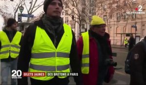 Des "gilets jaunes" venus de Bretagne pour manifester à Paris