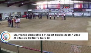 Quatrième tour, France Club Elite 1 F, J6,  Béziers contre Bièvre Isère, saison 2018/2019