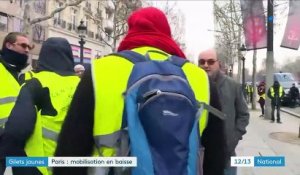 "Gilets jaunes" : une mobilisation en baisse à Paris