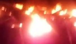 GILETS JAUNES - L'A9 complétement bloquée au niveau de Bessan nuit du 15 au 16 dec 2018