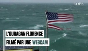 Une webcam filme l'ouragan Florence qui atteint les Etats-Unis
